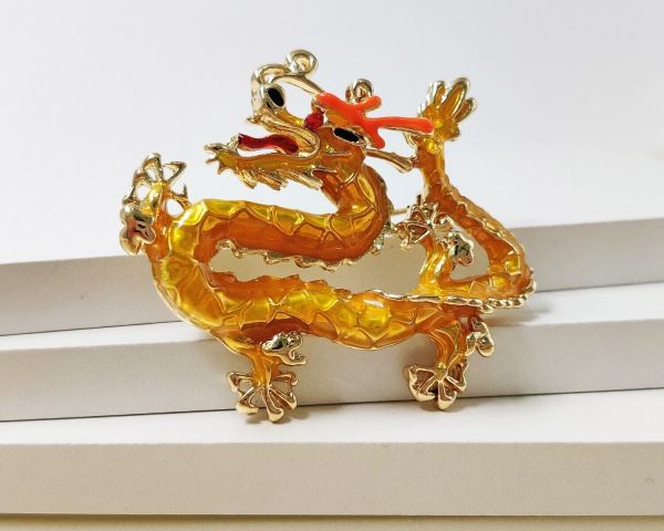 Golden Dragon Brooch