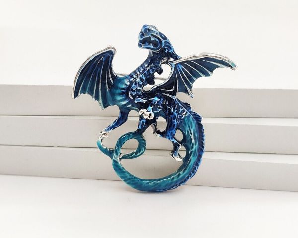Brooch Blue Water Dragon