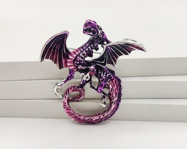Brooch Lilac Dragon
